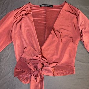 Naked wardrobe crop top long sleeve